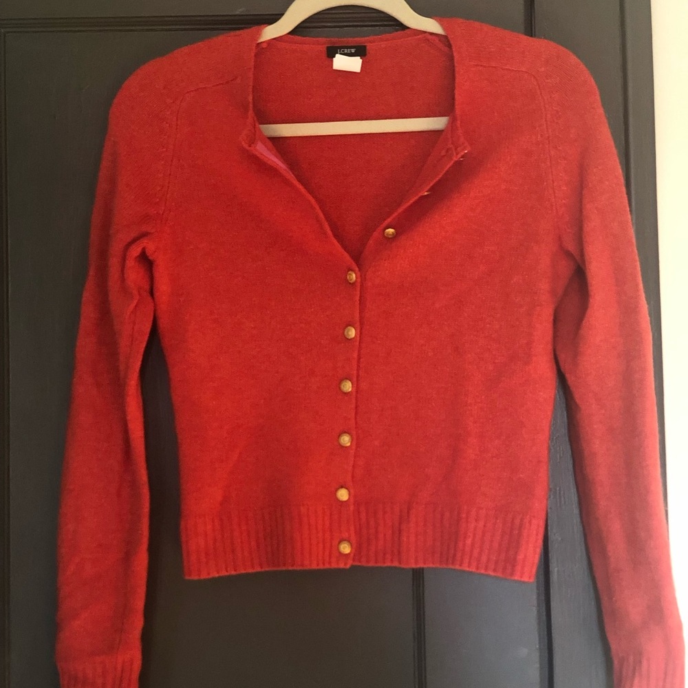 Rust/Orange Merino Wool/Cashmere Cardigan